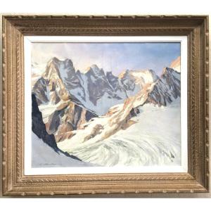 Mountain Painting Table Albert Boulanger Mount Pelvoux (containing Wibault)