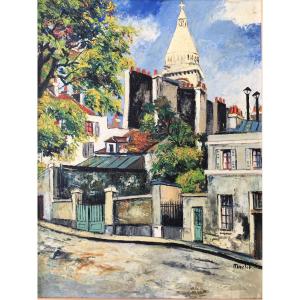 Tableau De Montmartre Par Elisée Maclet 1881-1962 Ecole De Paris