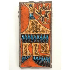 Jean Jaffeux Enameled Lava Plate