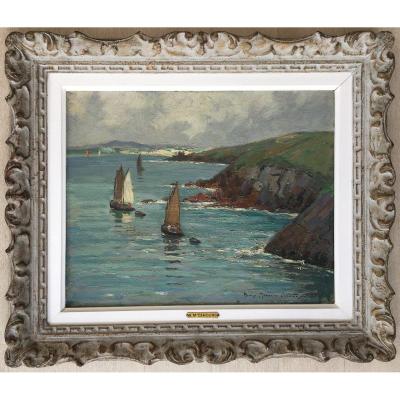 Tableau Peinture Henri Maurice Cahours Vue De La Baie De Douarnenez Bretagne