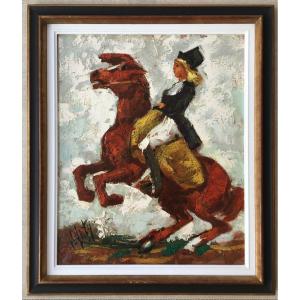 Superb Painting Henry d'Anty Rider Horse