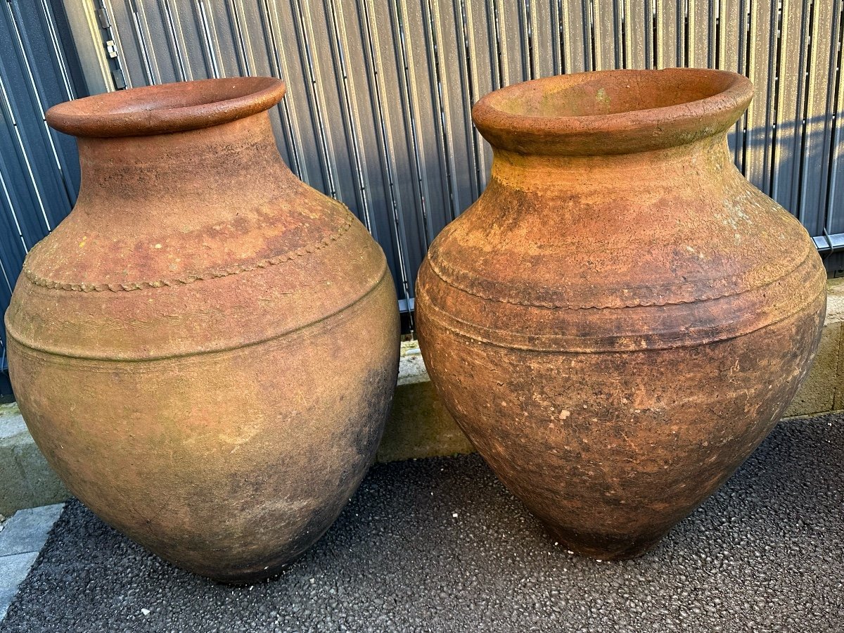 Pair Of Terracotta Jars 