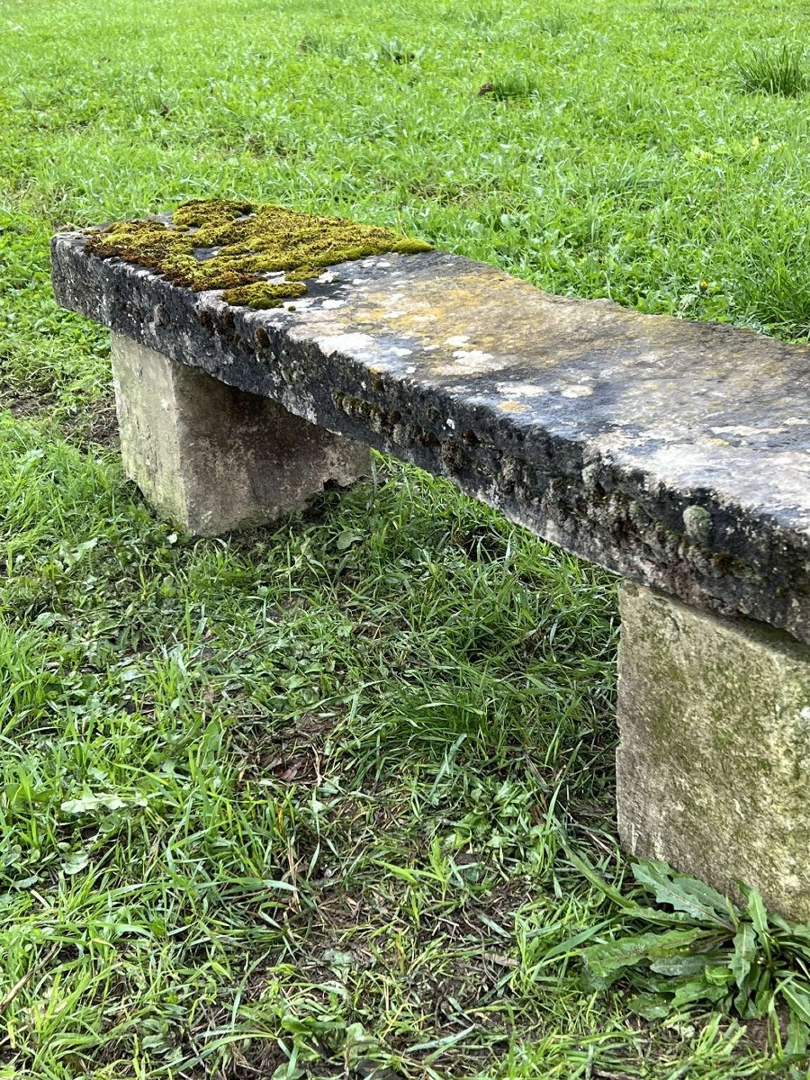 Banc De Jardin En Pierre 19 Eme -photo-3