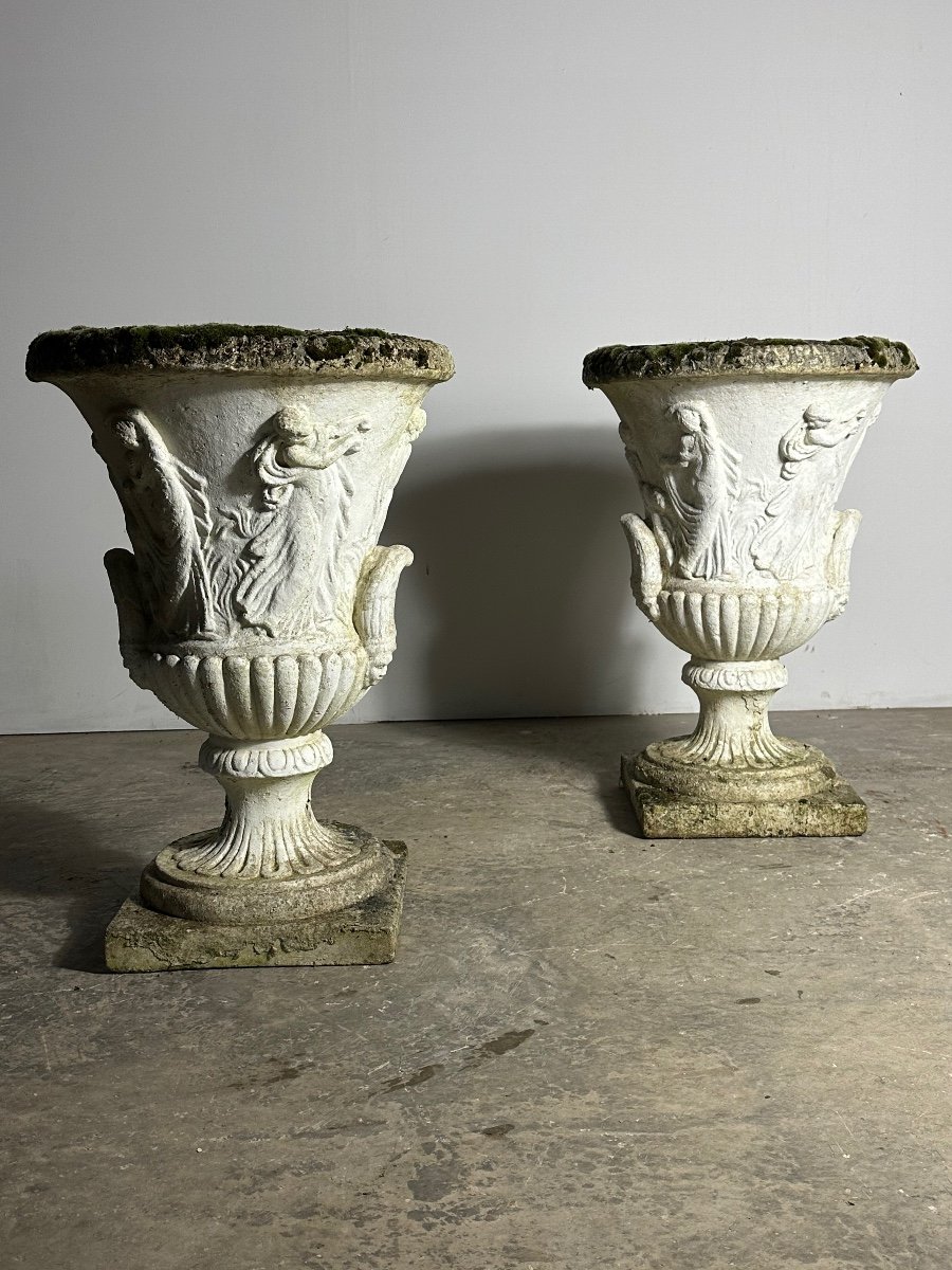 Pair Of Large Stone Vases-photo-2