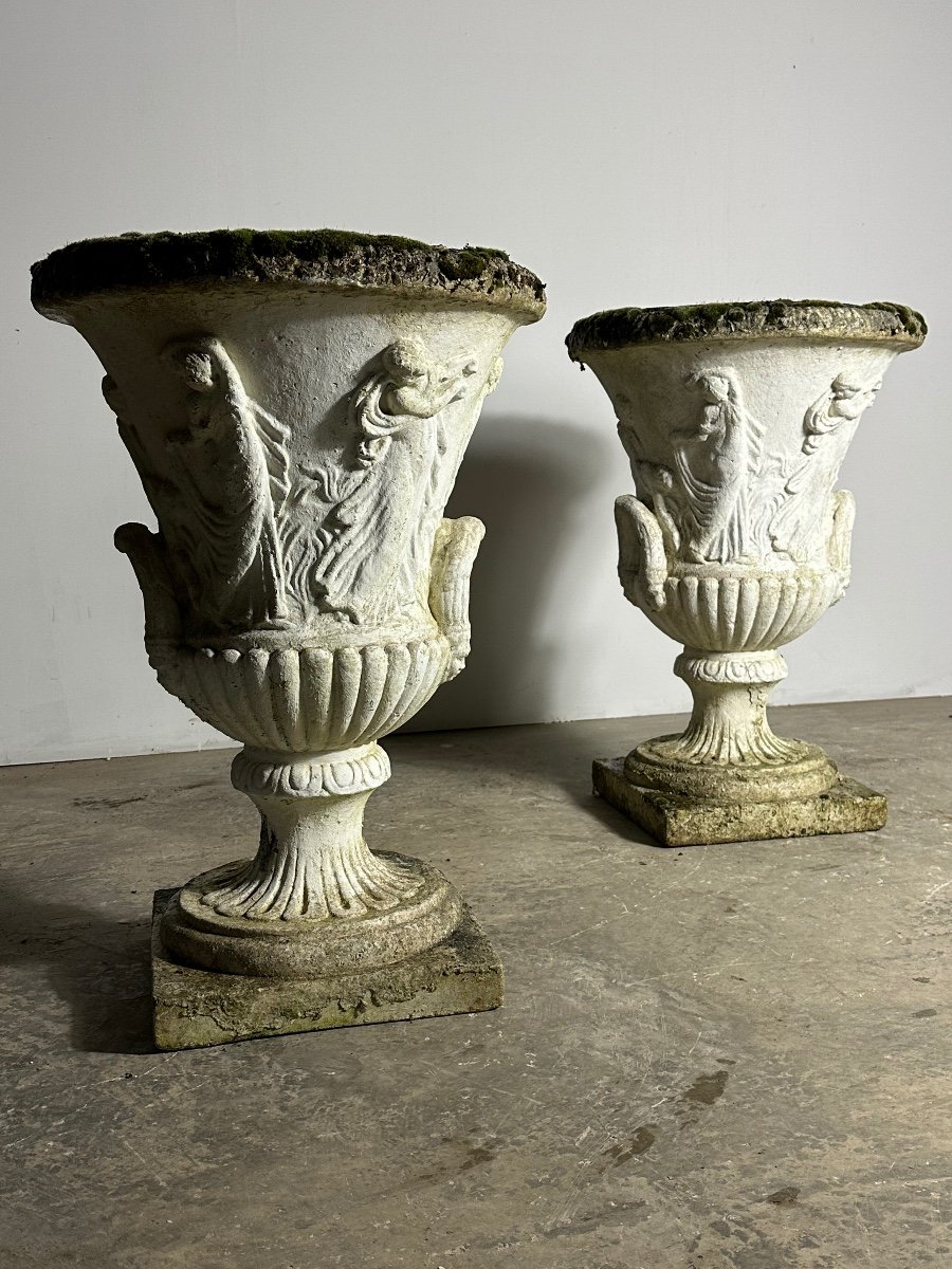 Pair Of Large Stone Vases