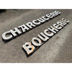 Enseigne Boucherie Charcuterie En Zinc