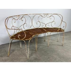 Rounded Wrought Iron Garden Bench