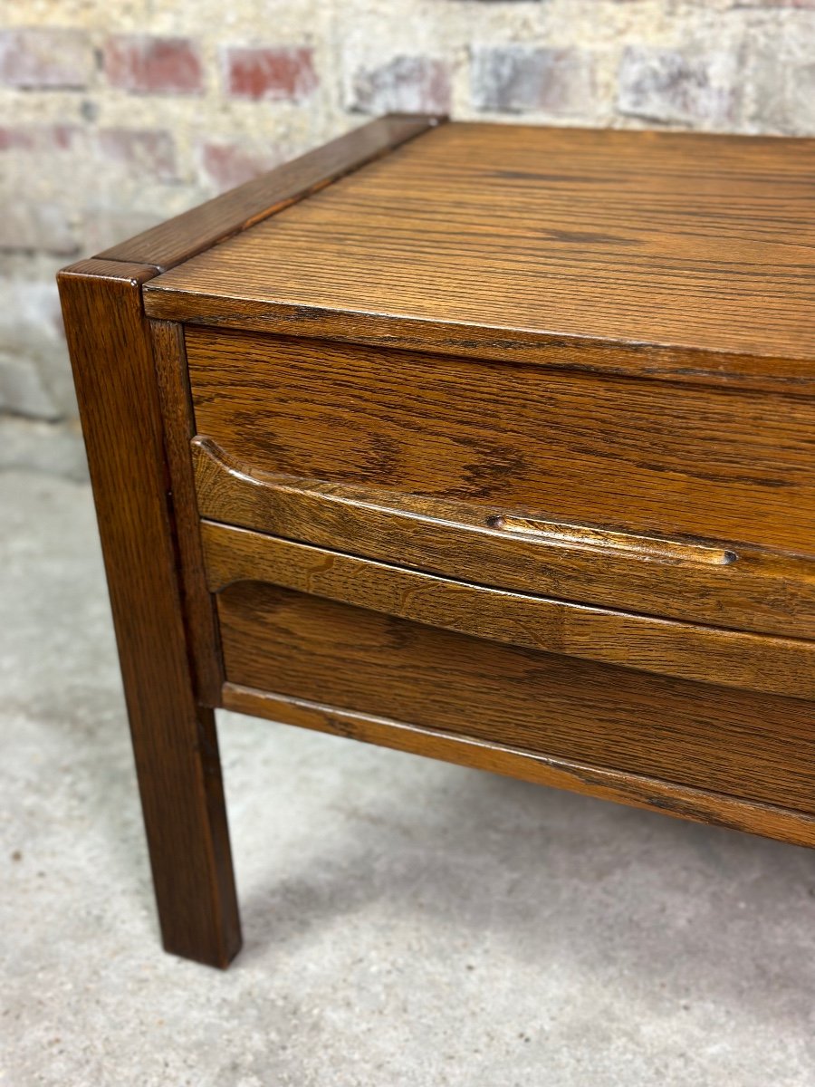 Danish Low Sideboard / Vintage Rosewood Veneer Tv Cabinet 1960-photo-2