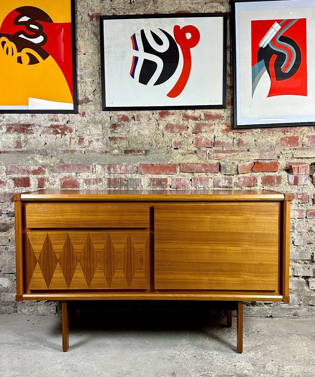 Vintage 60's Scandinavian Musterring Möbel Sideboard In Walnut Veneer-photo-5