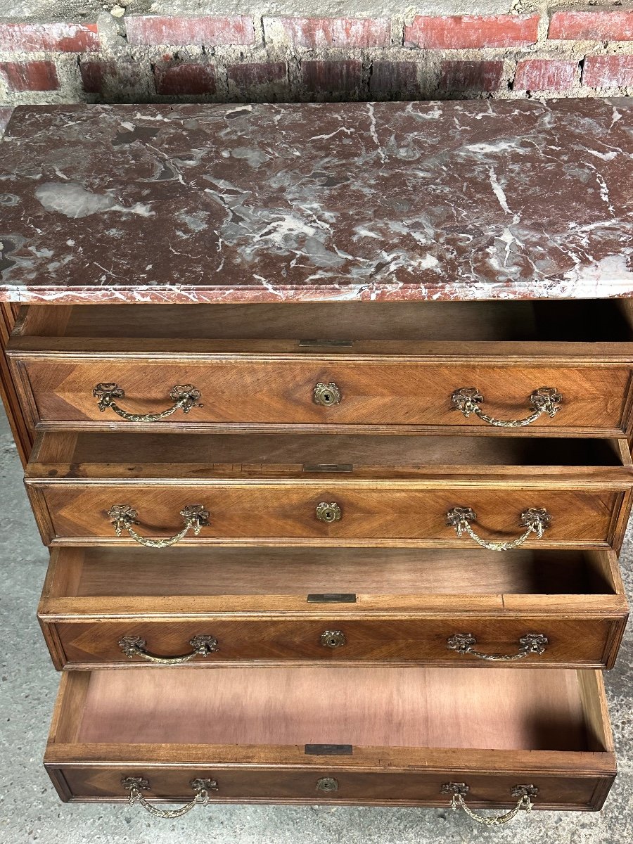 Louis XVI Style Commode With Marble Top 1900s-photo-3