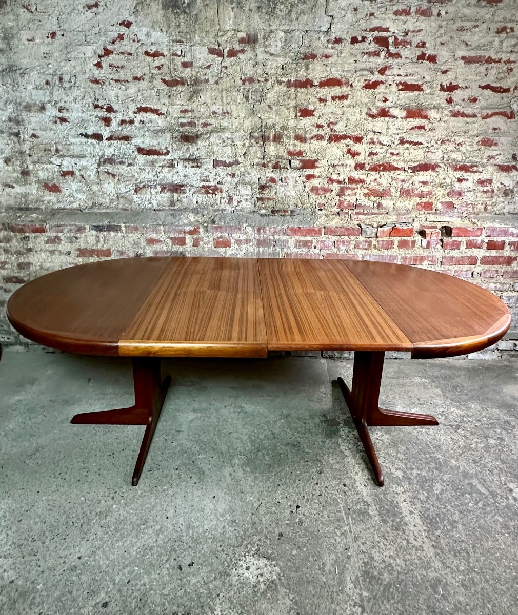 Table Scandinave de VV Möbler En Teck Ronde Avec Allonges Vintage 60's-photo-2