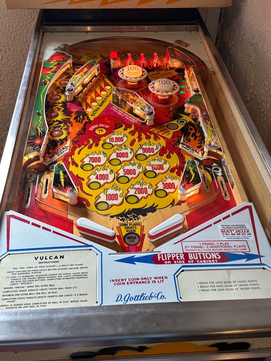 Vulcan Pinball Machine Gottlieb's Chicago 1977-photo-5