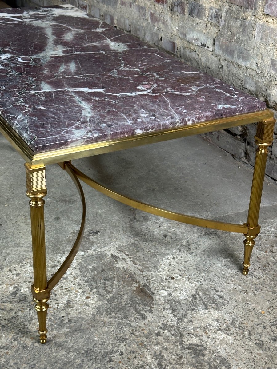 Bronze Coffee Table With Marble Top 1970-photo-3