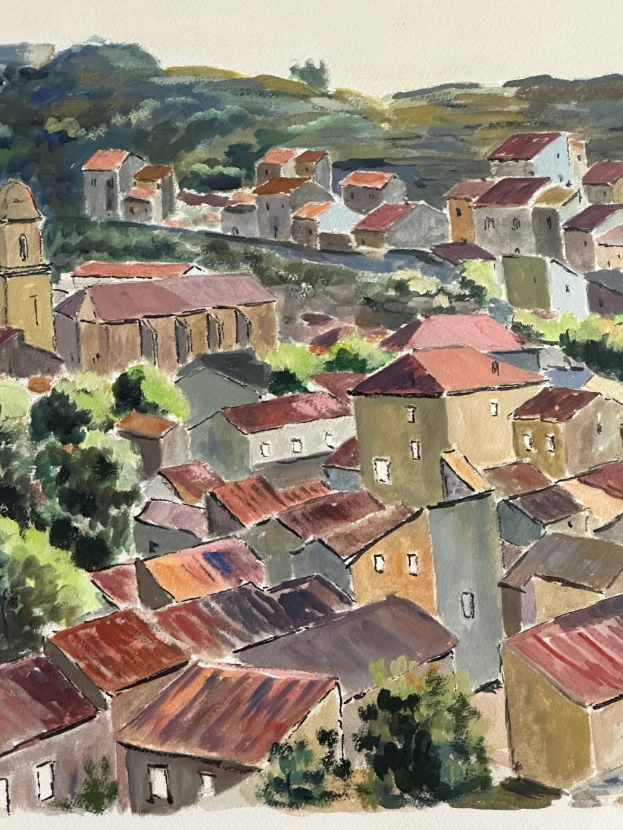 Peinture / Aquarelle Paysage De Provence Signé Jean Ordonneaud 1983-photo-6