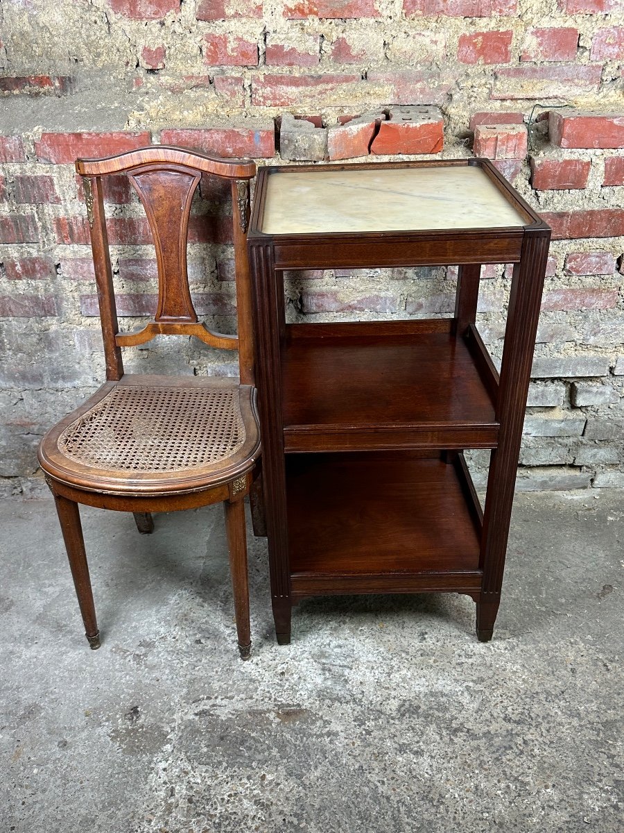 English Mahogany Side Table / Serving Table With Marble Top 1900/1920-photo-1