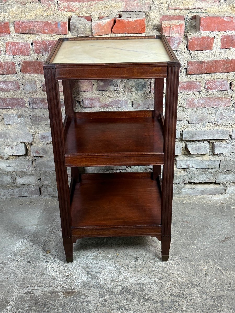 English Mahogany Side Table / Serving Table With Marble Top 1900/1920