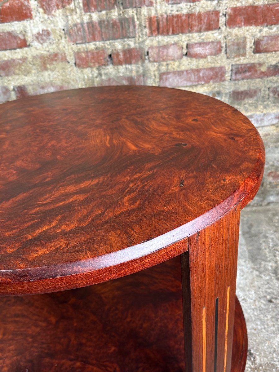 Art Deco Side Table / Pedestal Table In Rio Rosewood-photo-7