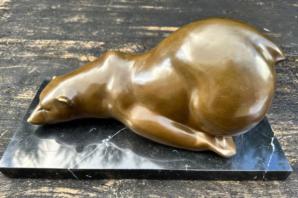 Contemporary Bronze Bear Signed Milo