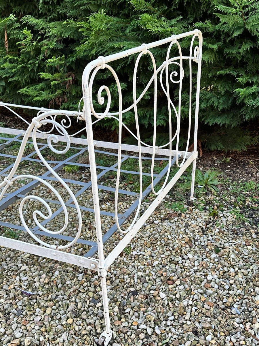 Antique 1880s Folding Wrought Iron Bed-photo-4