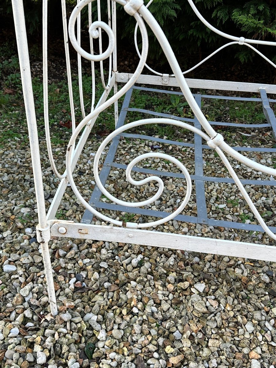 Antique 1880s Folding Wrought Iron Bed-photo-4