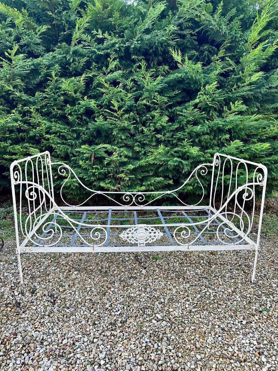 Antique 1880s Folding Wrought Iron Bed