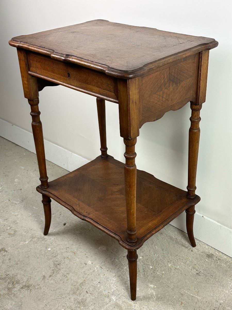 Louis Philippe Style Walnut Side Table / Dressing Table-photo-3