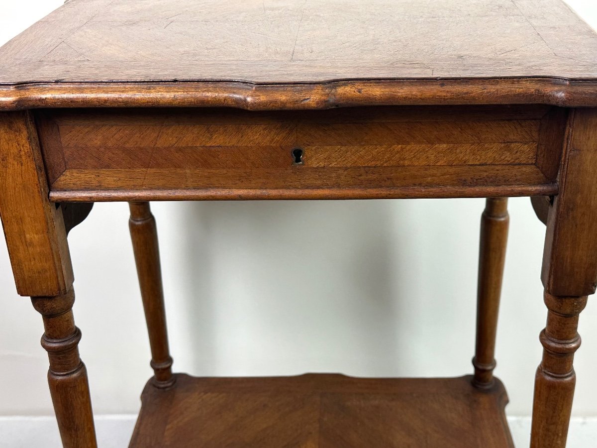 Louis Philippe Style Walnut Side Table / Dressing Table-photo-1