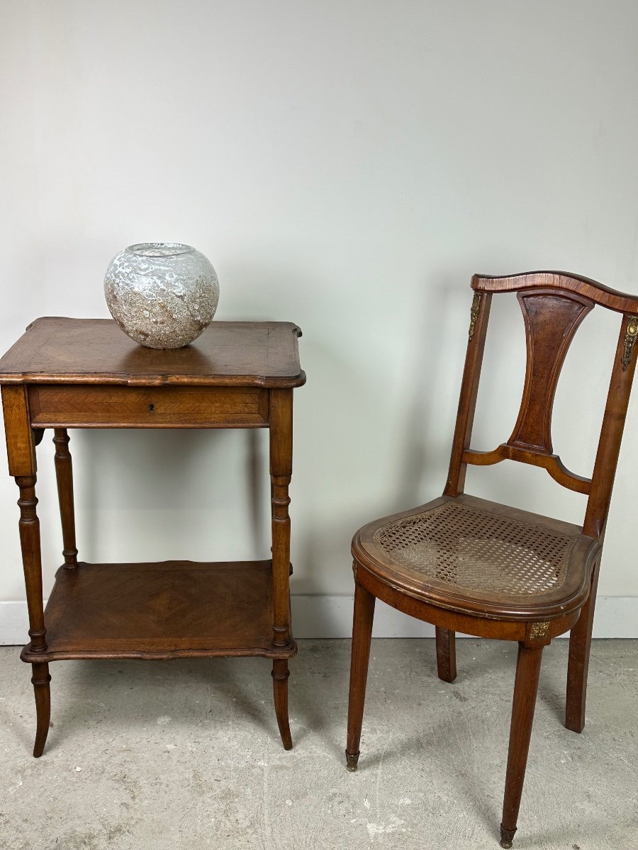 Louis Philippe Style Walnut Side Table / Dressing Table-photo-7