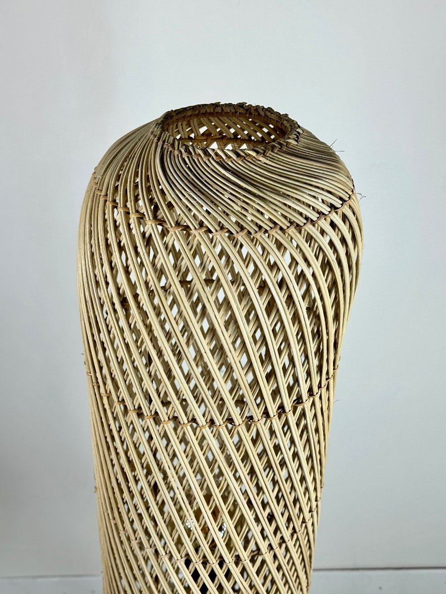 Scandinavian Teak And Rattan Floor Lamp-photo-1