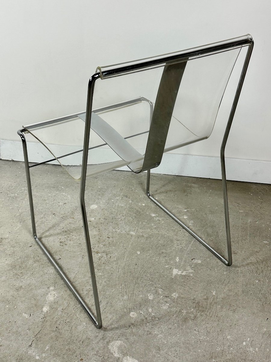 Chairs (set Of 6) Filglass By Jacques Charpentier 1971's-photo-7