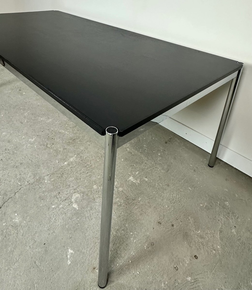 Usm Haller T59 Table Black Laminate And Chrome Steel-photo-3