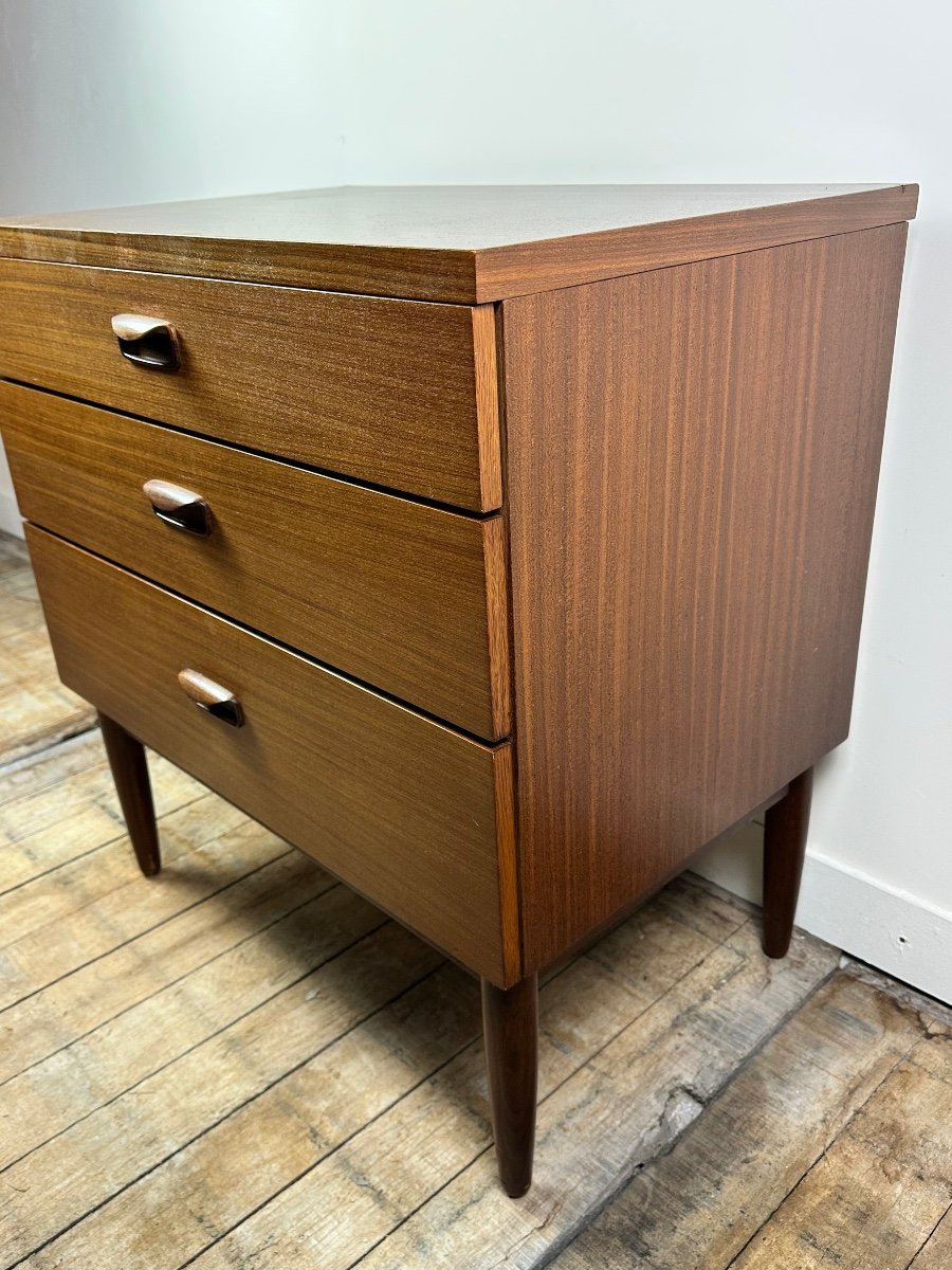 Vintage 1960 Wrighton English Teak Chest Of Drawers-photo-3