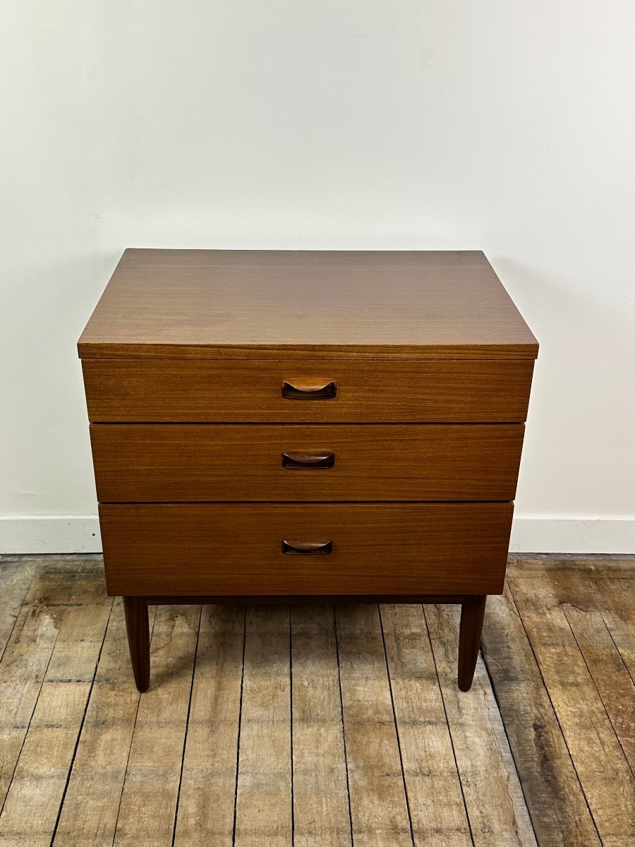 Vintage 1960 Wrighton English Teak Chest Of Drawers-photo-1