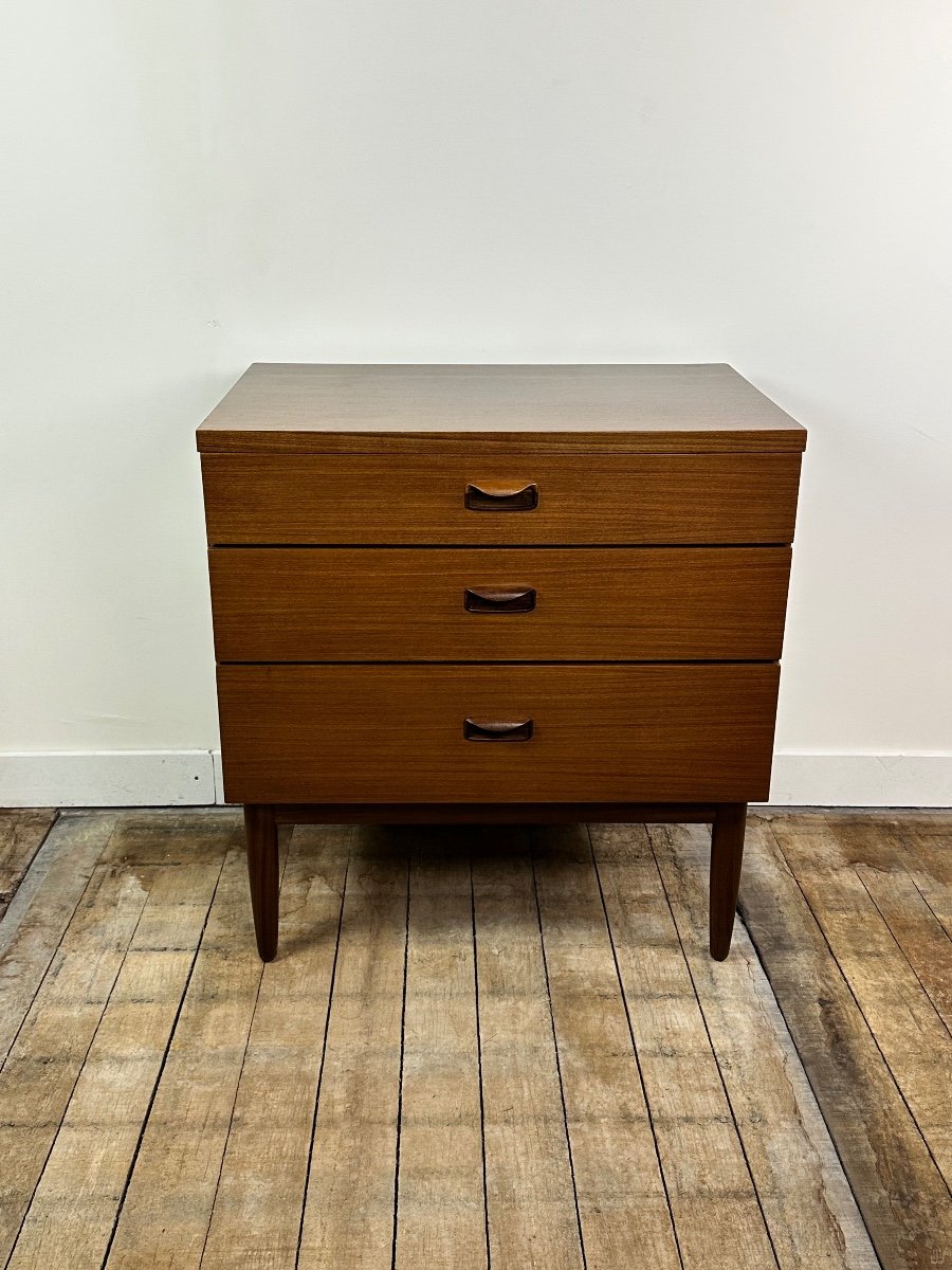 Vintage 1960 Wrighton English Teak Chest Of Drawers-photo-2