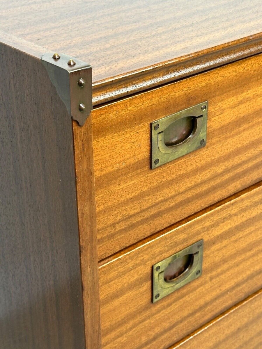 Marine Chest Of Drawers In Teak Veneer Gautier France 1960-photo-4