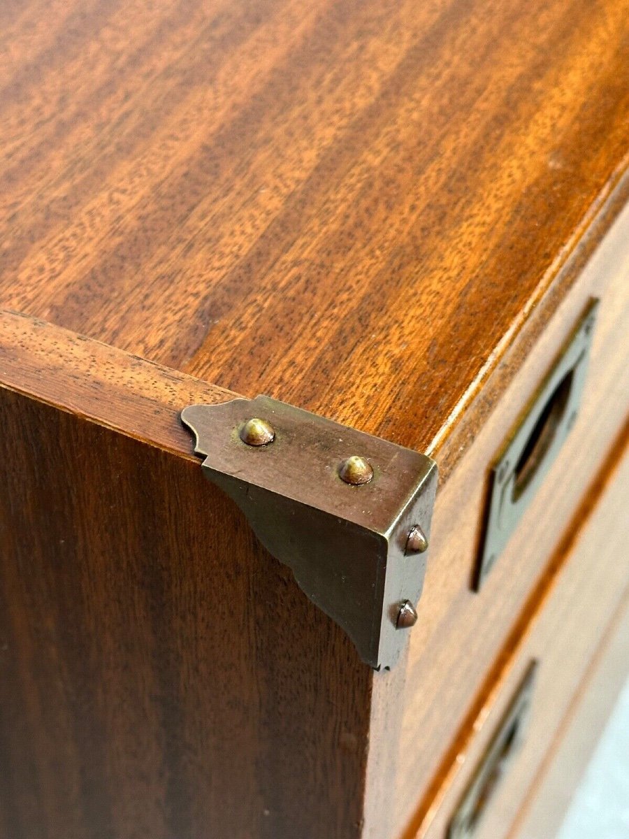 Marine Chest Of Drawers In Teak Veneer Gautier France 1960-photo-1