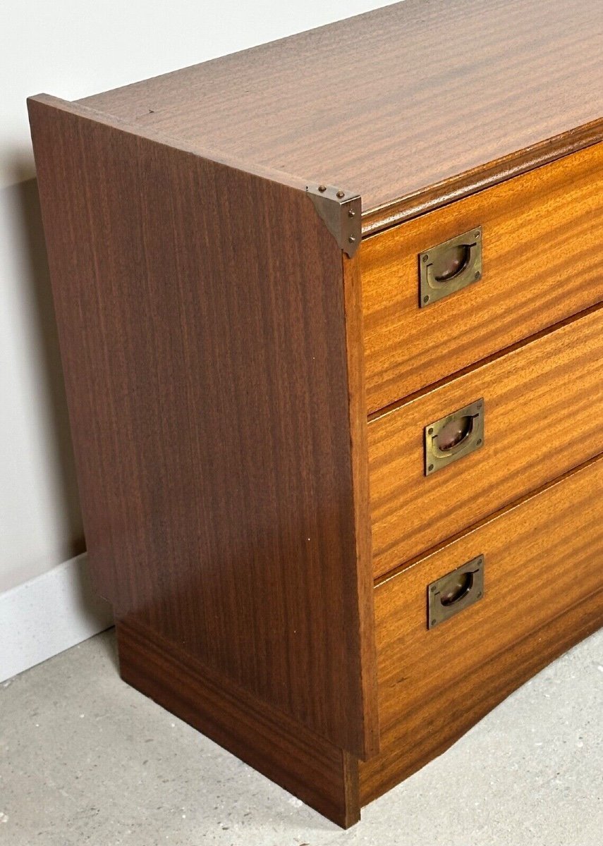 Marine Chest Of Drawers In Teak Veneer Gautier France 1960-photo-3