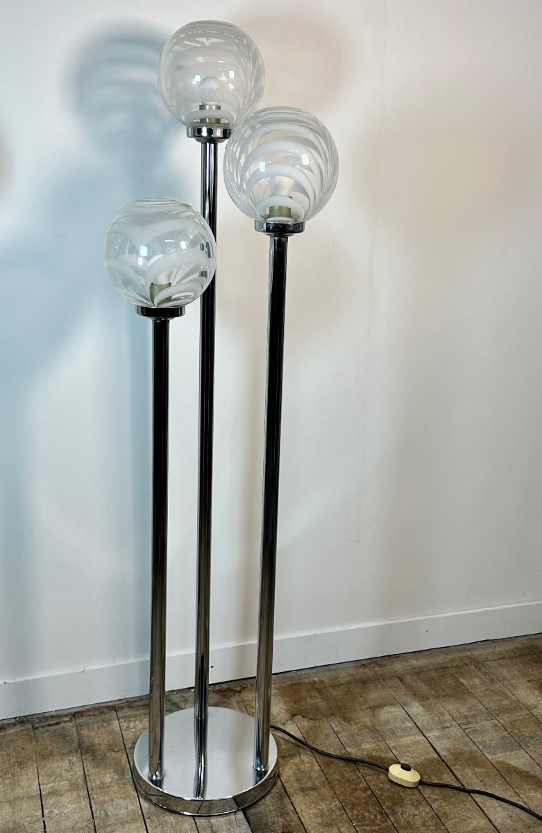 Vintage 70's Italian Floor Lamp By Toni Zuccheri-photo-5