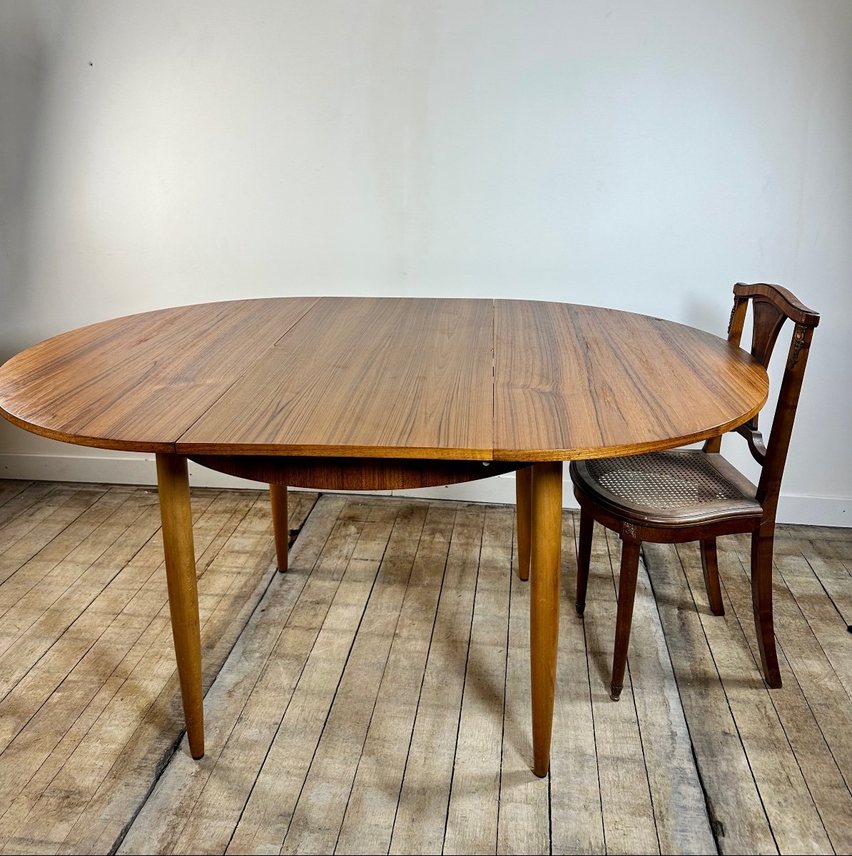 Table Ronde Scandinave En Teck A Allonge Papillon 1960's-photo-4