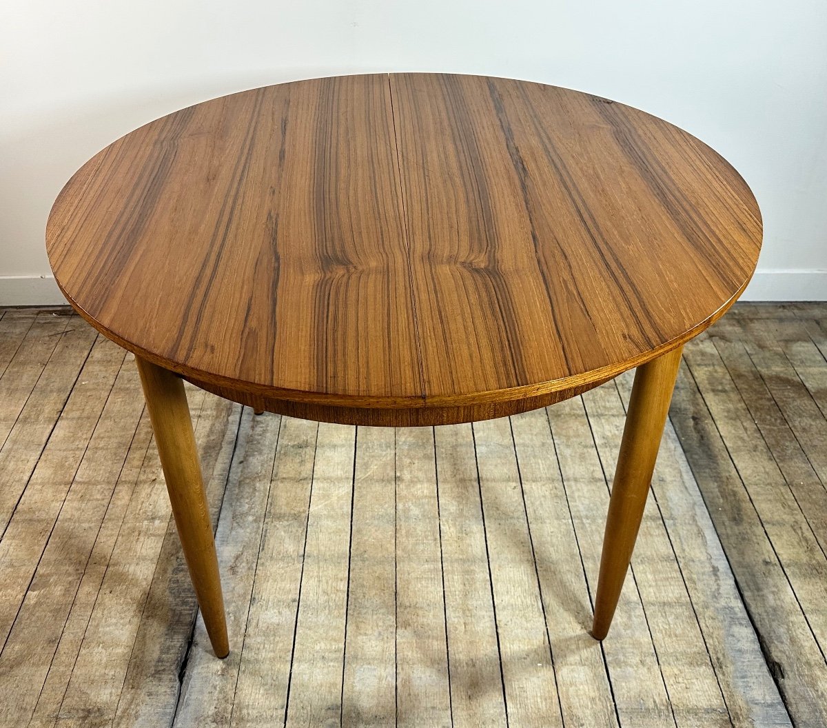 Table Ronde Scandinave En Teck A Allonge Papillon 1960's-photo-4