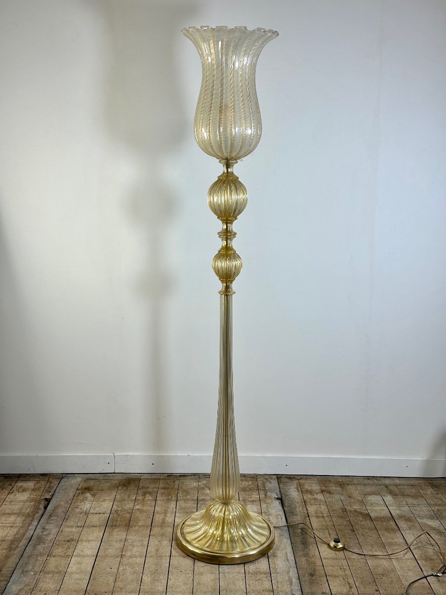 Barovier And Toso Murano Glass Floor Lamp 1940s-photo-4