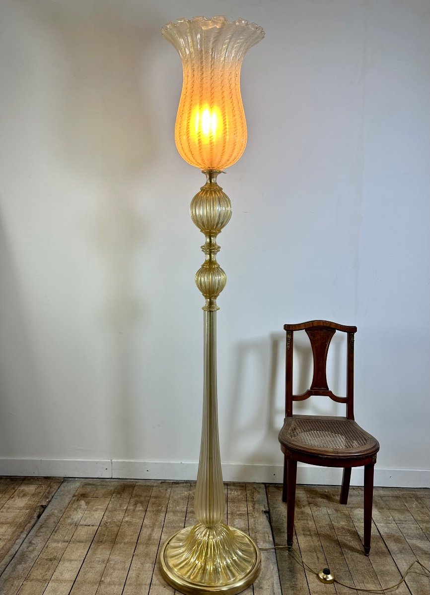 Barovier And Toso Murano Glass Floor Lamp 1940s-photo-6