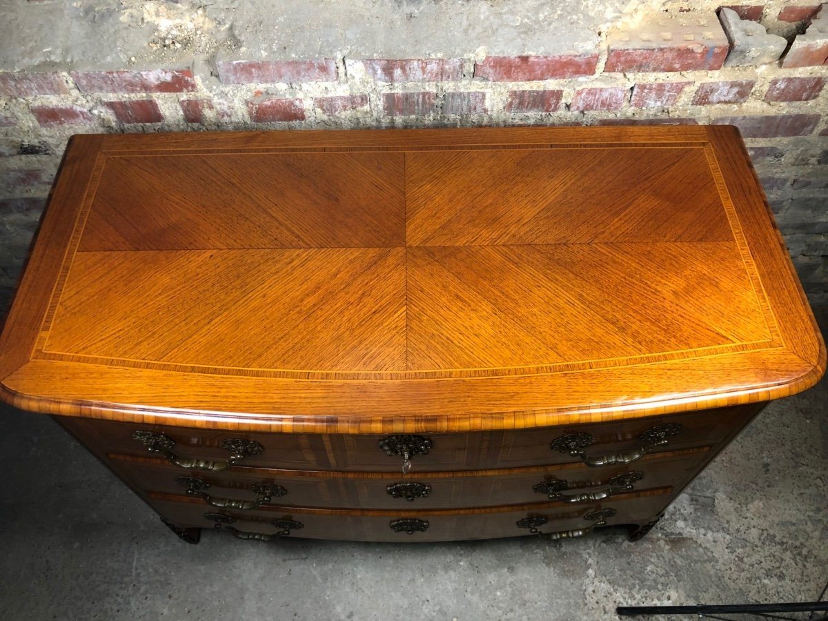 Regency Style Commode In Marquetry Veneer 1940-photo-3