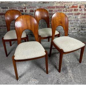 Chaises Scandinave (série De 4) Morten Par Niels Koefoed's 1960's