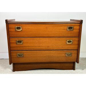 Gautier France 1960 Teak Veneer Marine Chest Of Drawers