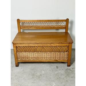 Vintage 60's Kids Toy Chest Bench