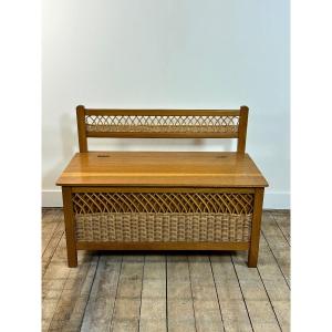 Vintage 60's Kids Toy Chest Bench