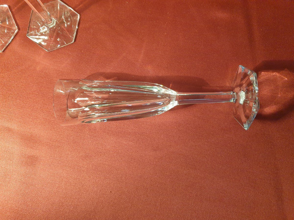 Baccarat "Compiègne" 12 flûtes estampillées en cristal hauteur 19 cm-photo-6