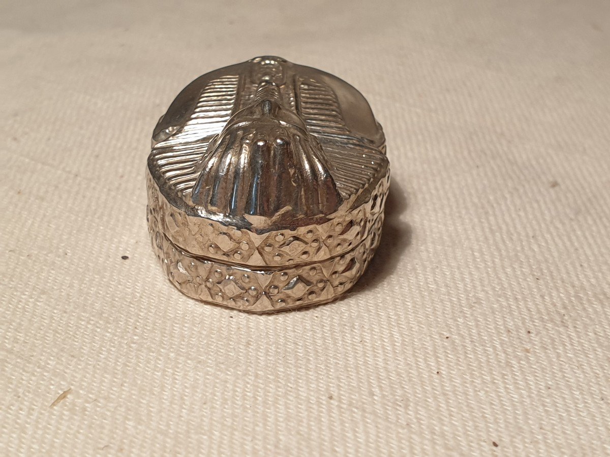 Egyptian Silver Pill Box Pharaoh Head Decor-photo-3
