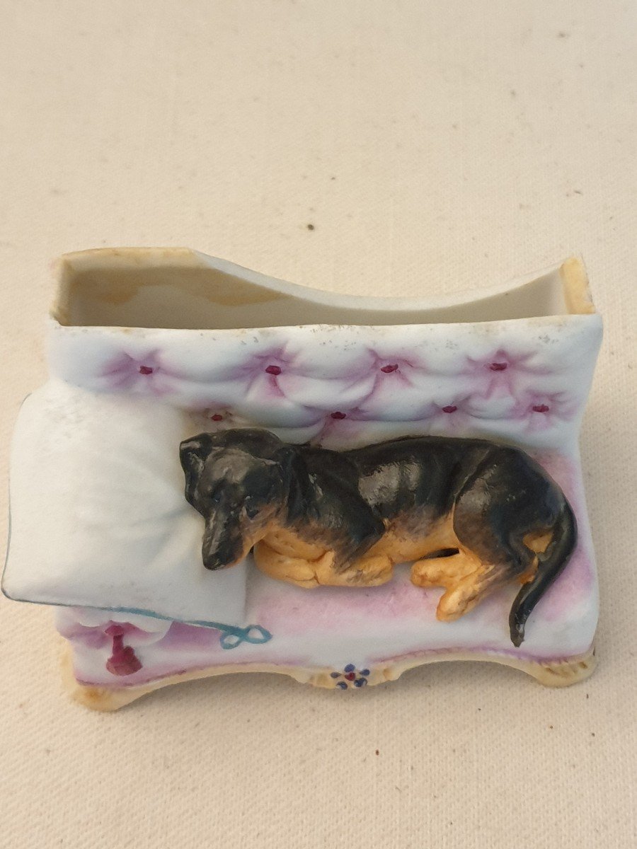 Little Biscuit Dog On A Bench. Porcelain-photo-6